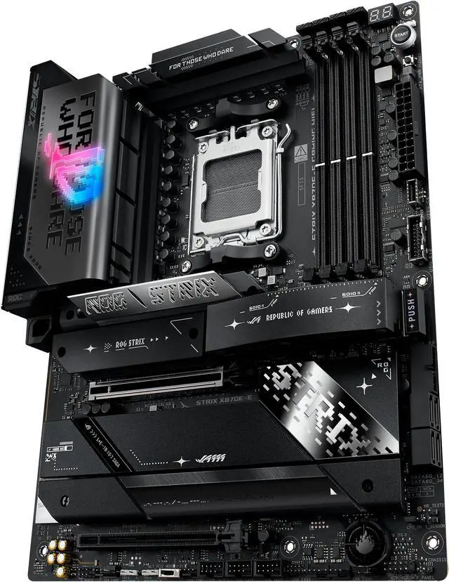 Alt view image 7 of 15 - ASUS ROG STRIX X870E-E GAMING WIFI AMD AM5 X870 ATX motherboard 18+2+2 power stages, Dynamic OC Switcher, Core Flex, DDR5 AEMP, WiFi 7, 5x M.2, PCIe 5.0, Q-Release Slim, USB4, AI OCing & Networking