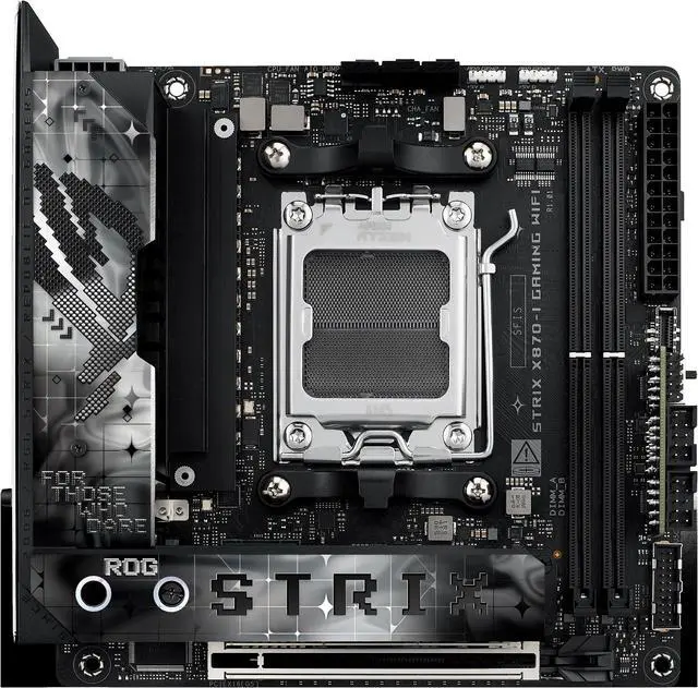Alt view image 2 of 7 - ASUS ROG STRIX X870-I GAMING WIFI AMD AM5 X870 Mini ITX mITX motherboard 10+2+1 power stages, Dynamic OC Switcher, Core Flex, DDR5 AEMP, WiFi 7, 2x M.2, PCIe® 5.0, Q-Release Slim, USB4®, AI OCing & Ne