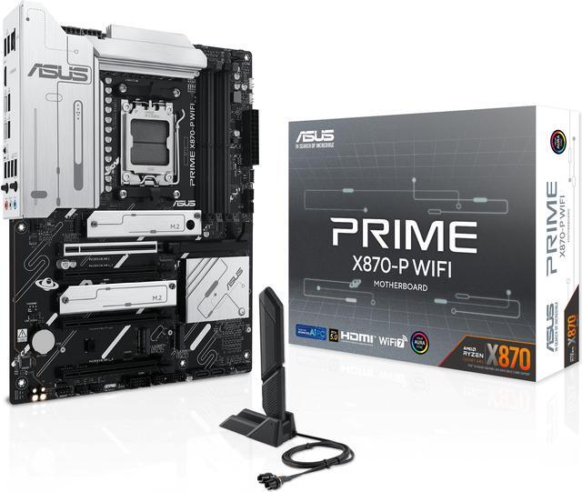 Alt view image 11 of 12 - ASUS PRIME X870-P WIFI AMD AM5 X870 ATX motherboard 14+2+1 80A DrMOS power stages, DDR5, PCIe 5.0 , PCIe 5.0 x16, Q-Release, 4x M.2 , Wi-Fi 7, Q-Antenna, 2.5Gb LAN, USB4, USB Type-C, BIOS FlashBack