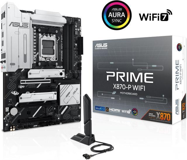 Alt view image 12 of 12 - ASUS PRIME X870-P WIFI AMD AM5 X870 ATX motherboard 14+2+1 80A DrMOS power stages, DDR5, PCIe 5.0 , PCIe 5.0 x16, Q-Release, 4x M.2 , Wi-Fi 7, Q-Antenna, 2.5Gb LAN, USB4, USB Type-C, BIOS FlashBack