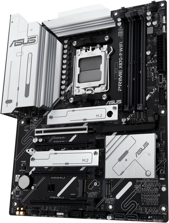 Alt view image 5 of 12 - ASUS PRIME X870-P WIFI AMD AM5 X870 ATX motherboard 14+2+1 80A DrMOS power stages, DDR5, PCIe 5.0 , PCIe 5.0 x16, Q-Release, 4x M.2 , Wi-Fi 7, Q-Antenna, 2.5Gb LAN, USB4, USB Type-C, BIOS FlashBack