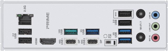 Alt view image 8 of 12 - ASUS PRIME X870-P WIFI AMD AM5 X870 ATX motherboard 14+2+1 80A DrMOS power stages, DDR5, PCIe 5.0 , PCIe 5.0 x16, Q-Release, 4x M.2 , Wi-Fi 7, Q-Antenna, 2.5Gb LAN, USB4, USB Type-C, BIOS FlashBack