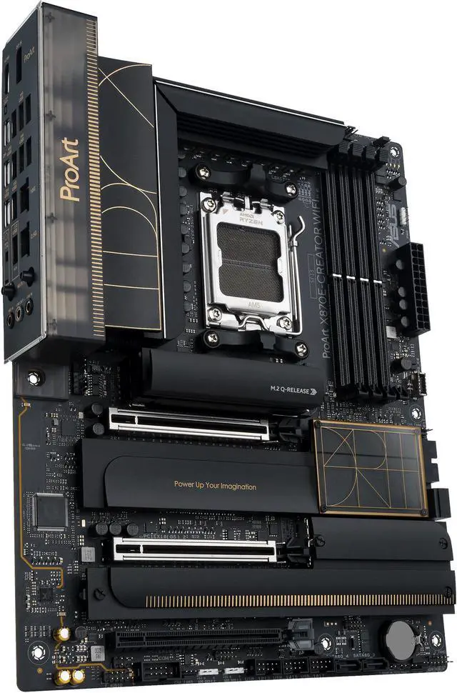 Alt view image 4 of 12 - ASUS ProArt X870E-CREATOR WIFI AMD AM5 X870E ATX Motherboard PCIe 5.0 x16 slots with full support for next-gen GPUs, 16+2+2 power stages, DDR5, dual USB4, 10 Gb & 2.5 Gb LAN, WiFi 7, four M.2 slots