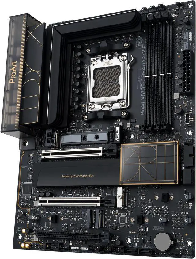 Alt view image 6 of 12 - ASUS ProArt X870E-CREATOR WIFI AMD AM5 X870E ATX Motherboard PCIe 5.0 x16 slots with full support for next-gen GPUs, 16+2+2 power stages, DDR5, dual USB4, 10 Gb & 2.5 Gb LAN, WiFi 7, four M.2 slots