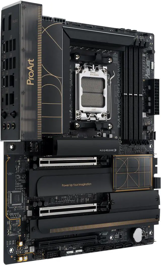 Alt view image 7 of 12 - ASUS ProArt X870E-CREATOR WIFI AMD AM5 X870E ATX Motherboard PCIe 5.0 x16 slots with full support for next-gen GPUs, 16+2+2 power stages, DDR5, dual USB4, 10 Gb & 2.5 Gb LAN, WiFi 7, four M.2 slots