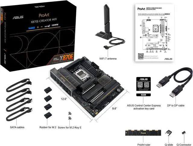 Alt view image 12 of 12 - ASUS ProArt X870E-CREATOR WIFI AMD AM5 X870E ATX Motherboard PCIe 5.0 x16 slots with full support for next-gen GPUs, 16+2+2 power stages, DDR5, dual USB4, 10 Gb & 2.5 Gb LAN, WiFi 7, four M.2 slots