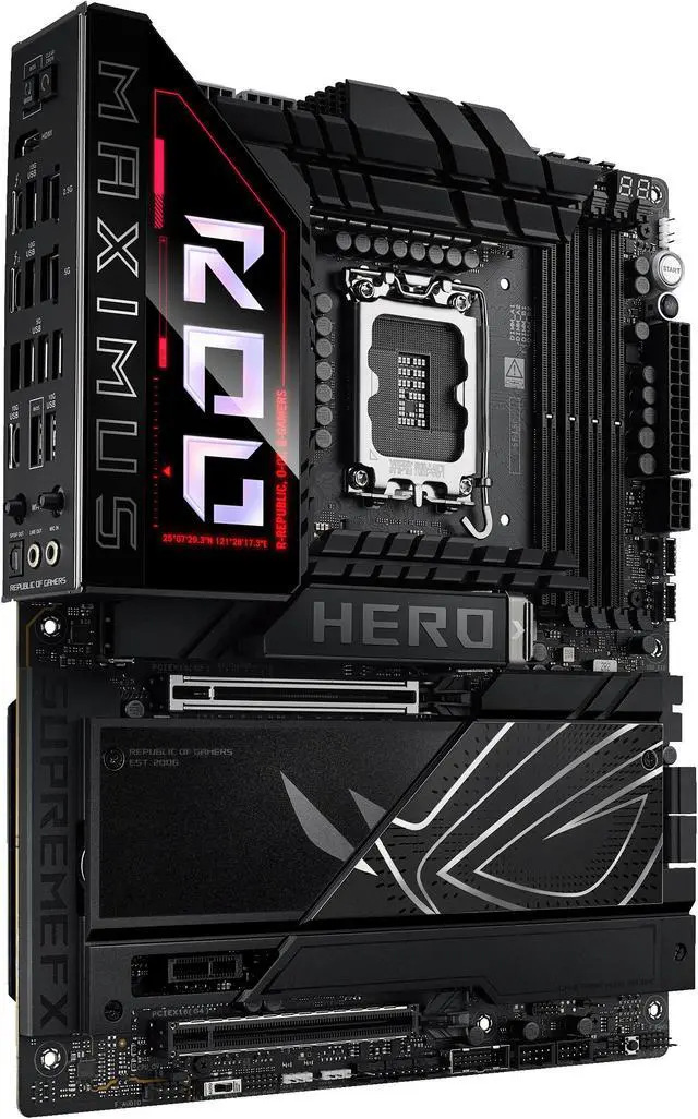 Alt view image 6 of 13 - ASUS ROG MAXIMUS Z890 HERO Intel® Z890 LGA 1851 ATX motherboard, Advanced AI PC-ready, 22+2+1+2 stages, DDR5, WiFi 7, 3x PCIe® 5.0 M.2, Thunderbolt™ 4, USB Type-C®, AI Overclocking/Cooling/Networking