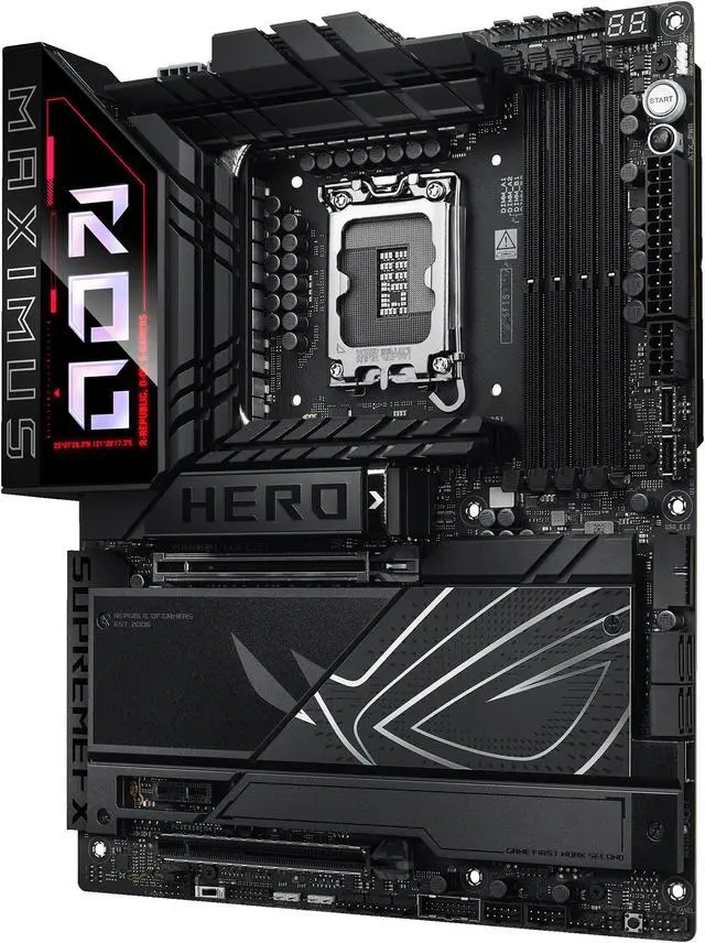 Alt view image 7 of 13 - ASUS ROG MAXIMUS Z890 HERO Intel® Z890 LGA 1851 ATX motherboard, Advanced AI PC-ready, 22+2+1+2 stages, DDR5, WiFi 7, 3x PCIe® 5.0 M.2, Thunderbolt™ 4, USB Type-C®, AI Overclocking/Cooling/Networking