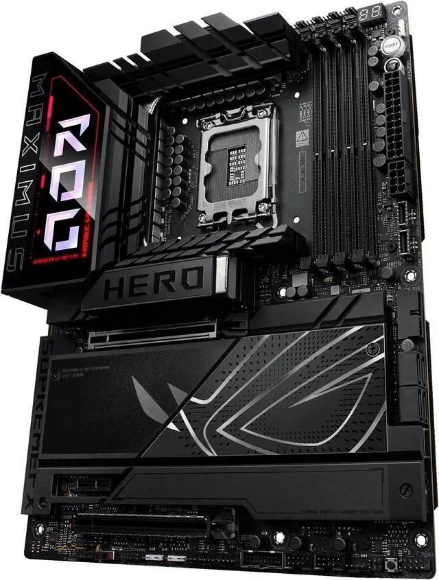Alt view image 9 of 13 - ASUS ROG MAXIMUS Z890 HERO Intel® Z890 LGA 1851 ATX motherboard, Advanced AI PC-ready, 22+2+1+2 stages, DDR5, WiFi 7, 3x PCIe® 5.0 M.2, Thunderbolt™ 4, USB Type-C®, AI Overclocking/Cooling/Networking