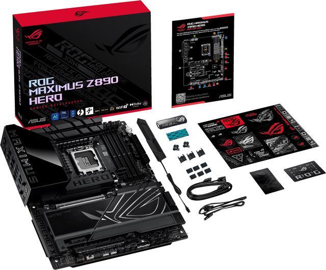 Alt view image 14 of 13 - ASUS ROG MAXIMUS Z890 HERO Intel® Z890 LGA 1851 ATX motherboard, Advanced AI PC-ready, 22+2+1+2 stages, DDR5, WiFi 7, 3x PCIe® 5.0 M.2, Thunderbolt™ 4, USB Type-C®, AI Overclocking/Cooling/Networking