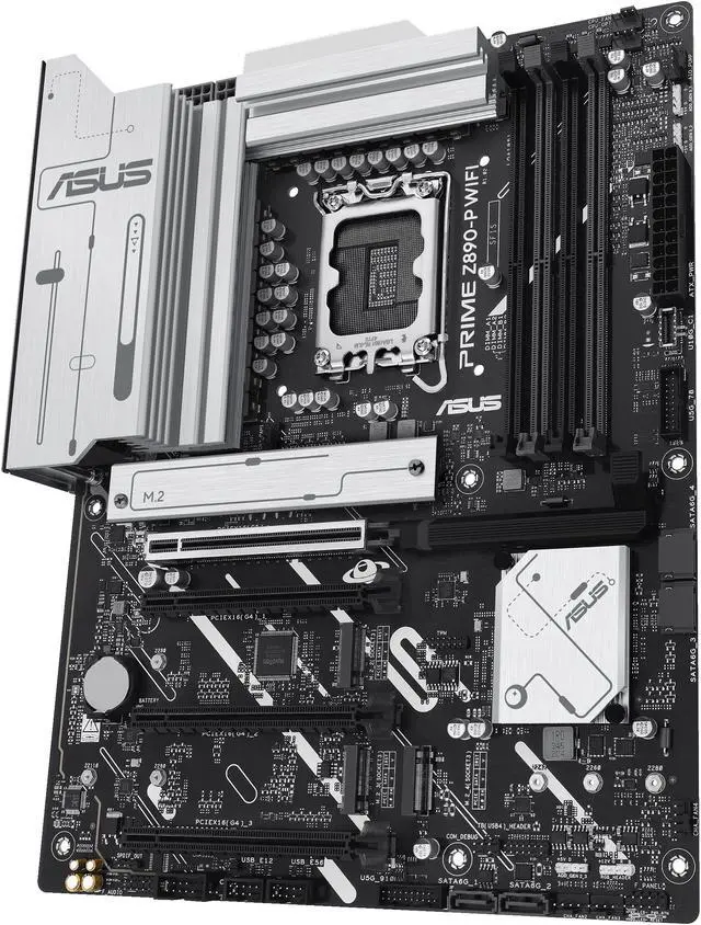 Alt view image 4 of 9 - ASUS PRIME Z890-P WIFI Z890 LGA 1851 ATX motherboard, Intel® Core™ Ultra Series 2 Ready, Advanced AI PC-ready, 14+1+1+2 power stage, DDR5, PCIe® 5.0, Thunderbolt™ 4 USB Type-C®, 4x M.2, Wi-Fi 7, 2.5Gb