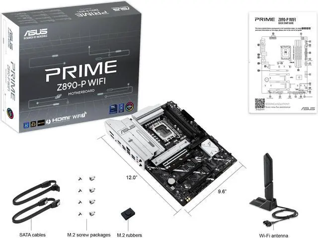 Alt view image 5 of 9 - ASUS PRIME Z890-P WIFI Z890 LGA 1851 ATX motherboard, Intel® Core™ Ultra Series 2 Ready, Advanced AI PC-ready, 14+1+1+2 power stage, DDR5, PCIe® 5.0, Thunderbolt™ 4 USB Type-C®, 4x M.2, Wi-Fi 7, 2.5Gb