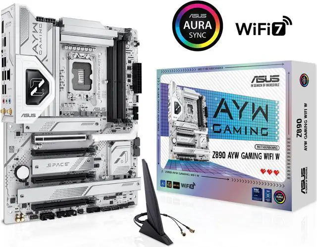 Main image of ASUS Z890 AYW GAMING WIFI W ATX Z890 motherboard, Intel Core Ultra Series 2 Ready, Advanced AI PC-ready, 16+1+2+1 stages, DDR5, PCIe 5.0, Thunderbolt 4, USB Type-C, 4 x M.2, Wi-Fi 7,  2.5Gb LAN