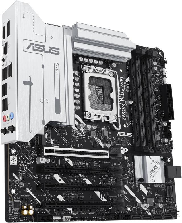 Alt view image 3 of 9 - ASUS PRIME Z890M-PLUS WIFI Z890 LGA 1851 mATX motherboard, Intel® Core™ Ultra Series 2 Ready, Advanced AI PC-ready, 10+1+2+1 80A power stages, DDR5, PCIe® 5.0, USB Type-C®, 3x M.2, Wi-Fi 7, 2.5Gb LAN