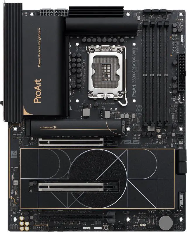 Alt view image 3 of 10 - ASUS ProArt Z890-CREATOR WIFI Z890 LGA 1851 ATX Motherboard, Intel® Core™ Ultra Processor Series 2 Ready, 16+2+1+2 stages, PCIe® 5.0, DDR5, Thunderbolt™ 5 Type-C®, 10+2.5 Gb LAN, WiFi 7, 5x M.2, AI OC