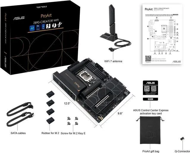Alt view image 11 of 10 - ASUS ProArt Z890-CREATOR WIFI Z890 LGA 1851 ATX Motherboard, Intel® Core™ Ultra Processor Series 2 Ready, 16+2+1+2 stages, PCIe® 5.0, DDR5, Thunderbolt™ 5 Type-C®, 10+2.5 Gb LAN, WiFi 7, 5x M.2, AI OC