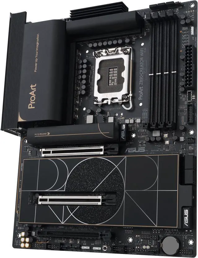 Alt view image 5 of 10 - ASUS ProArt Z890-CREATOR WIFI Z890 LGA 1851 ATX Motherboard, Intel® Core™ Ultra Processor Series 2 Ready, 16+2+1+2 stages, PCIe® 5.0, DDR5, Thunderbolt™ 5 Type-C®, 10+2.5 Gb LAN, WiFi 7, 5x M.2, AI OC