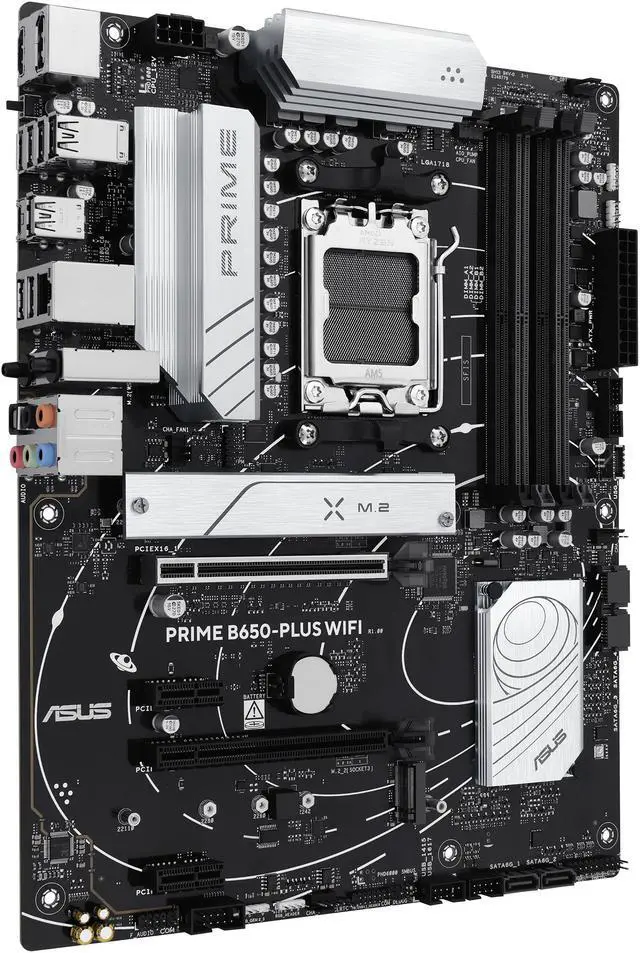 Alt view image 5 of 10 - ASUS PRIME B650-PLUS WIFI AMD B650 AM5 Ryzen™ Desktop 9000 8000 & 7000 ATX motherboard, DDR5, PCIe 5.0 M.2, 2.5Gb LAN, WIFI 6E, HDMI™, SATA 6 Gbps, USB Type-C®, BIOS FlashBack™, Thunderbolt™ 4 Header