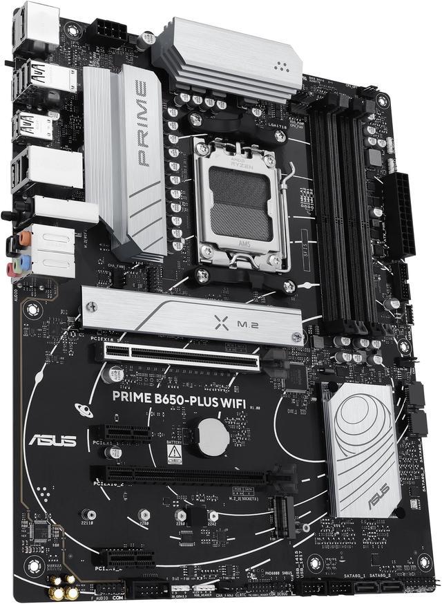 Alt view image 6 of 10 - ASUS PRIME B650-PLUS WIFI AMD B650 AM5 Ryzen™ Desktop 9000 8000 & 7000 ATX motherboard, DDR5, PCIe 5.0 M.2, 2.5Gb LAN, WIFI 6E, HDMI™, SATA 6 Gbps, USB Type-C®, BIOS FlashBack™, Thunderbolt™ 4 Header