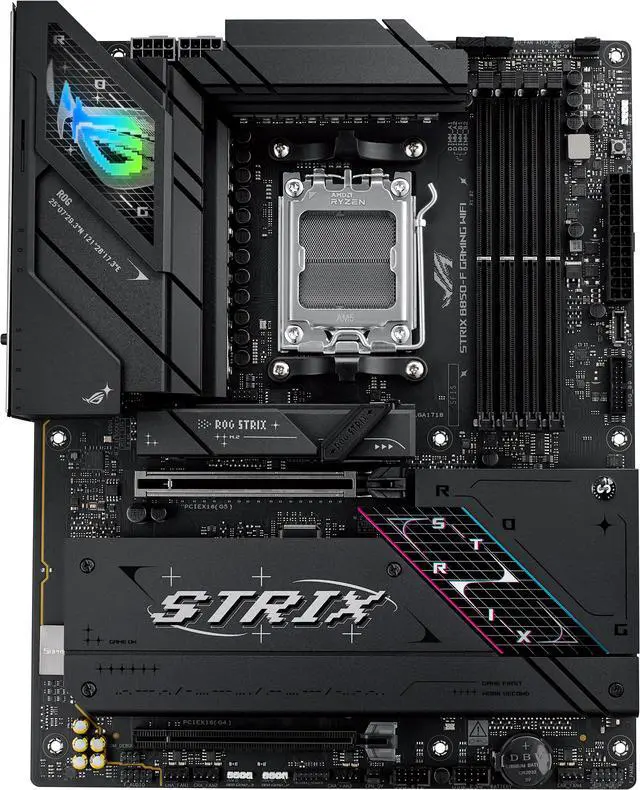 Alt view image 2 of 13 - ASUS ROG STRIX B850-F GAMING WIFI AMD AM5 B850-F ATX motherboard 16+2+2 power stages, AI PC, DDR5 AEMP, WiFi 7, 4x M.2, PCIe 5.0, total support of 19 USB, 20Gbps Type-C, AI Networking II, Aura Sync