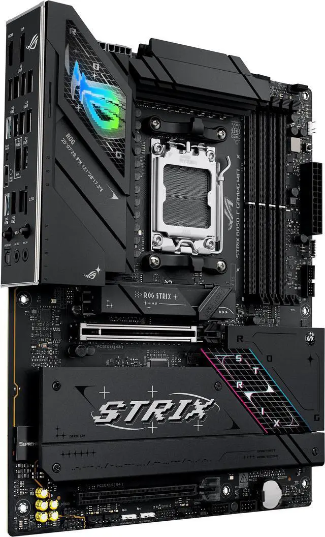 Alt view image 4 of 13 - ASUS ROG STRIX B850-F GAMING WIFI AMD AM5 B850-F ATX motherboard 16+2+2 power stages, AI PC, DDR5 AEMP, WiFi 7, 4x M.2, PCIe 5.0, total support of 19 USB, 20Gbps Type-C, AI Networking II, Aura Sync