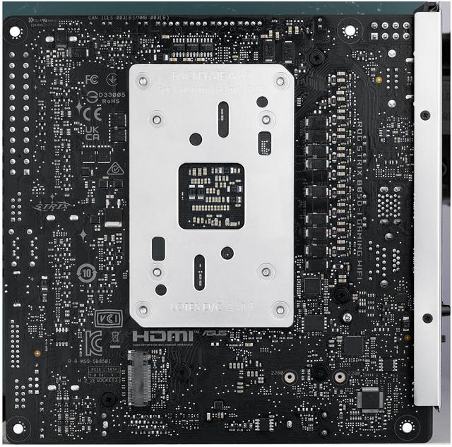 Alt view image 4 of 7 - ASUS ROG STRIX B850-I GAMING WIFI AMD AM5 B850 Mini-ITX mITX motherboard 10+2+1 stages, DDR5 , 2.5G LAN, WiFi 7, 2x M.2, PCIe 5.0 x16, USB 20Gbps Type-C, AI Overclocking, AI Networking II, Aura Sync