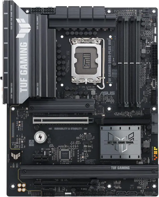Main image of ASUS TUF GAMING B860-PLUS WIFI B860 LGA 1851 ATX motherboard, Intel Core Ultra Series 2 Ready, Advanced AI PC-ready, 12+1+2+1 stages, DDR5 ,PCIe 5.0, 3x M.2, Wi-Fi 7,  2.5Gb LAN, USB 20Gbps Type-C