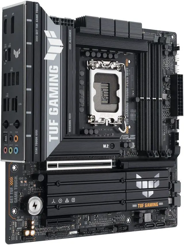 Alt view image 2 of 8 - ASUS TUF GAMING B860M-PLUS WIFI B860 LGA 1851 mATX motherboard, Intel Core Ultra Series 2 Ready, AI PC, 12+1+2+1 80A stages, DDR5 ,PCIe 5.0, 3x M.2, Wi-Fi 7,  2.5G LAN, HDMI, USB 20Gbps Type-C