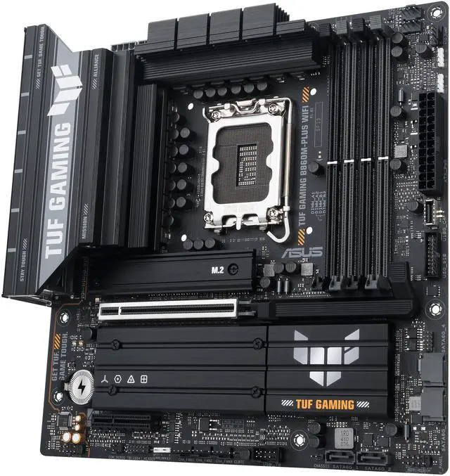 Alt view image 3 of 8 - ASUS TUF GAMING B860M-PLUS WIFI B860 LGA 1851 mATX motherboard, Intel Core Ultra Series 2 Ready, AI PC, 12+1+2+1 80A stages, DDR5 ,PCIe 5.0, 3x M.2, Wi-Fi 7,  2.5G LAN, HDMI, USB 20Gbps Type-C