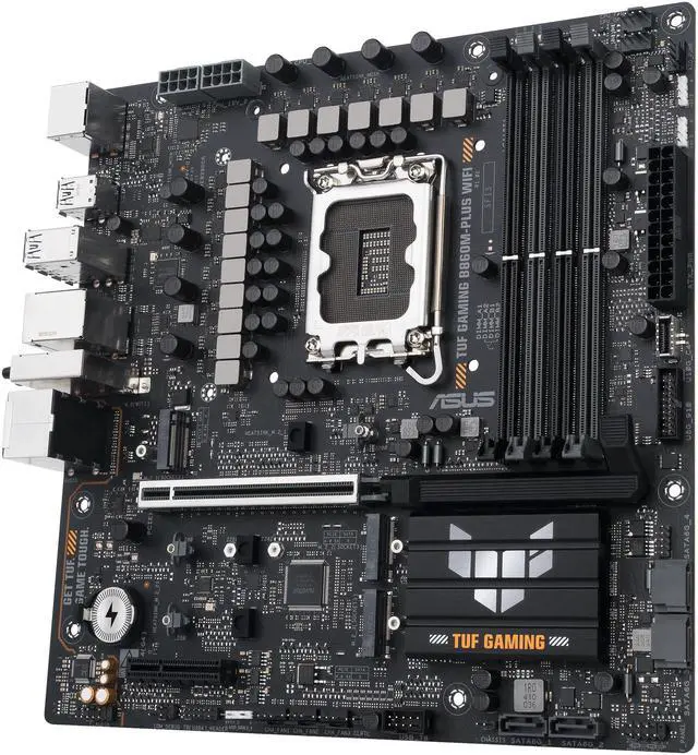 Alt view image 4 of 8 - ASUS TUF GAMING B860M-PLUS WIFI B860 LGA 1851 mATX motherboard, Intel Core Ultra Series 2 Ready, AI PC, 12+1+2+1 80A stages, DDR5 ,PCIe 5.0, 3x M.2, Wi-Fi 7,  2.5G LAN, HDMI, USB 20Gbps Type-C