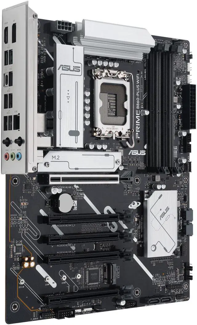 Alt view image 3 of 8 - ASUS PRIME B860-PLUS WIFI B860 LGA 1851 ATX motherboard, Intel Core Ultra Series 2 Ready, Advanced AI PC-ready, 8+1+1+1 stages, DDR5, PCIe 5.0, HDMI, USB 20Gbps Type-C, 2 x M.2, WiFi 6E, 2.5Gb LAN