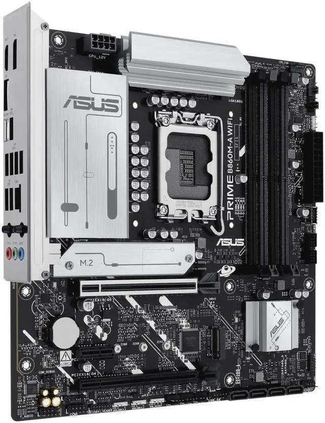 Alt view image 3 of 8 - ASUS PRIME B860M-A WIFI-CSM B860 LGA 1851 mATX motherboard, Intel® Core™ Ultra Series 2 Ready, Advanced AI PC-ready, 7+1+1+1 stage, DDR5, PCIe 5.0 x16, HDMI, USB 20Gbps Type-C®, 2x M.2, WiFi 6E, 2.5Gb LAN