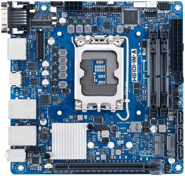 Main image of ASUS Mini-ITX, LGA1700 socket for the 14th/ 13th/ 12th Gen CPU, H610 chipset, 2*SO-DIMM. 1*PCIe x16, 1*DP, 2*HDMI, 1*LVDS, 2*M.2 slot