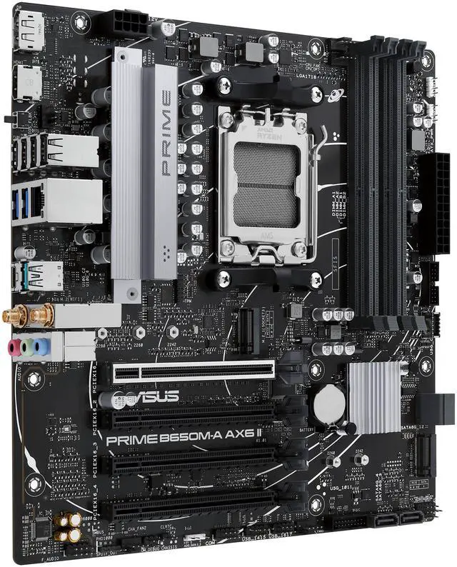Alt view image 2 of 3 - ASUS PRIME B650M-A AX6 II-GSI AM5 Micro ATX DDR5, PCIe 5.0 M.2 support, Wi-Fi 6, Motherboard