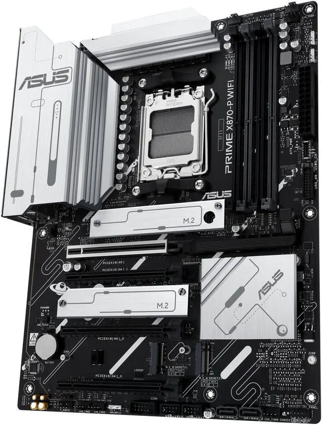Alt view image 6 of 10 - ASUS Prime X870-P WiFi AMD X870 (Ryzen AM5) ATX Motherboard (DDR5, PCIe 5.0, 4x M.2, WiFi 7, 2.5Gb LAN, Dual USB4 40Gbps Type-C, BIOS FlashBack, Aura Sync)