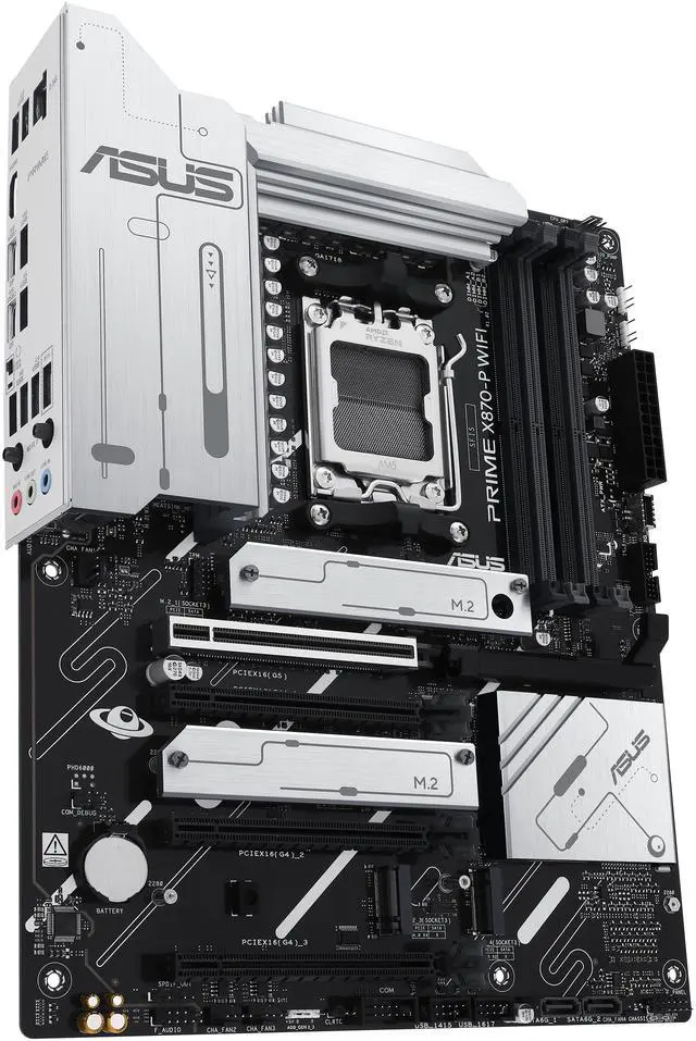 Alt view image 4 of 10 - ASUS Prime X870-P WiFi AMD X870 (Ryzen AM5) ATX Motherboard (DDR5, PCIe 5.0, 4x M.2, WiFi 7, 2.5Gb LAN, Dual USB4 40Gbps Type-C, BIOS FlashBack, Aura Sync)