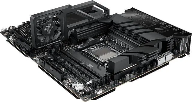 Alt view image 10 of 11 - ASUS ROG CROSSHAIR X870E APEX AMD X870E AM5 ATX motherboard, Advanced AI PC-ready, 18+2+2 stages, DDR5, ROG Memory Fan, ROG DIMM.2 Card, Wi-Fi 7, 5G LAN, 3x M.2, PCIe® 5.0, USB4® , USB Type-C®, AI OC
