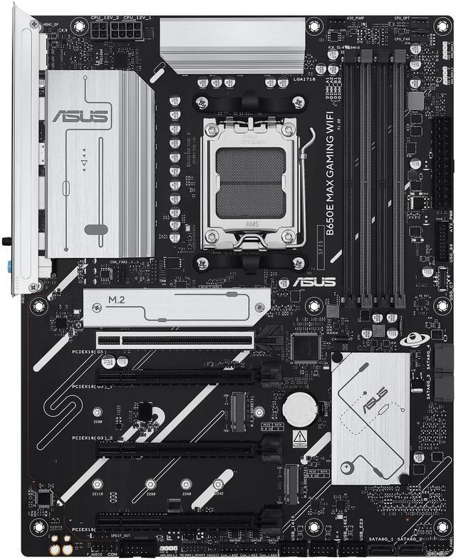 Alt view image 2 of 11 - ASUS B650E MAX GAMING WIFI AMD B650 ATX motherboard, DDR5, PCIe 5.0 Ready, 3x M.2 slots, Wi-Fi 6E, Realtek 2.5Gb Ethernet, DisplayPort, HDMI, USB 10Gbps Type-A & Type-C, BIOS FlashBack, Aura Sync