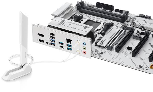 Alt view image 11 of 11 - ASUS B650E MAX GAMING WIFI W - AMD B650 AM5 ATX Motherboard, White PCB, DDR5, PCIe 5.0, 3x M.2, Wi-Fi 6E, 2.5Gb LAN, USB 10Gbps Type-C, DisplayPort, HDMI, BIOS FlashBack, Aura Sync, Advanced AI PC