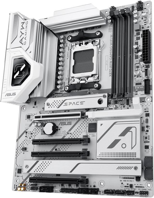 Alt view image 8 of 11 - ASUS X870 AYW GAMING WIFI W AMD X870 AM5 ATX motherboard, 12+2+1 80A DrMOS power stages, DDR5, PCIe 5.0 Ready, PCIe 5.0 x16, 3x M.2, Wi-Fi 6, 2.5Gb LAN, HDMI, USB4, USB 20Gbps Type-C, Aura Sync