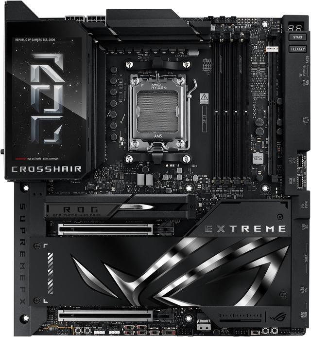 Main image of ASUS ROG CROSSHAIR X870E EXTREME AMD X870E AM5 E-ATX Gaming Motherboard - 20+2+2 Power Stages, DDR5, PCIe 5.0, 5x M.2, 5G & 10G LAN, Wi-Fi 7, USB4 Type-C, 5" LCD, AI Overclocking & Networking