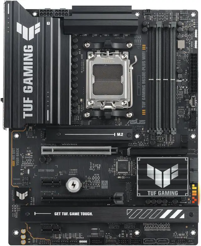 Alt view image 2 of 10 - ASUS TUF GAMING B650E-PLUS WIFI AMD B650 ATX motherboard, 12+2+1 80A DrMOS power stages, DDR5, PCIe 5.0 Ready, 3x M.2, Wi-Fi 6E, 2.5Gb LAN, DisplayPort, HDMI, USB Type-C, BIOS FlashBack, Aura Sync