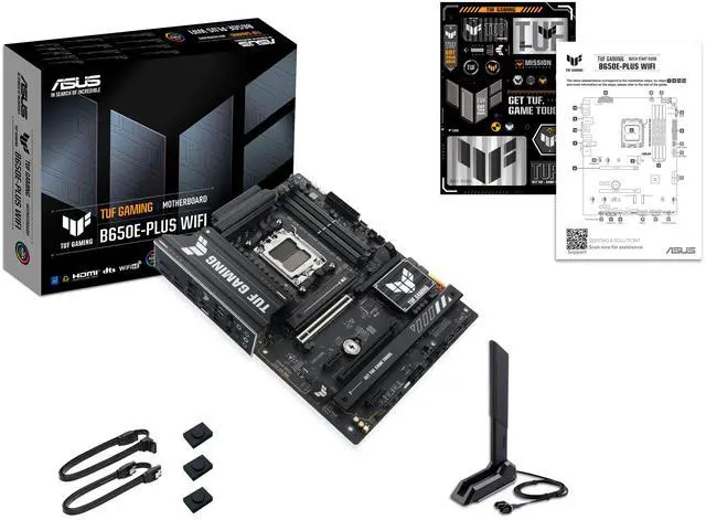 Alt view image 5 of 10 - ASUS TUF GAMING B650E-PLUS WIFI AMD B650 ATX motherboard, 12+2+1 80A DrMOS power stages, DDR5, PCIe 5.0 Ready, 3x M.2, Wi-Fi 6E, 2.5Gb LAN, DisplayPort, HDMI, USB Type-C, BIOS FlashBack, Aura Sync