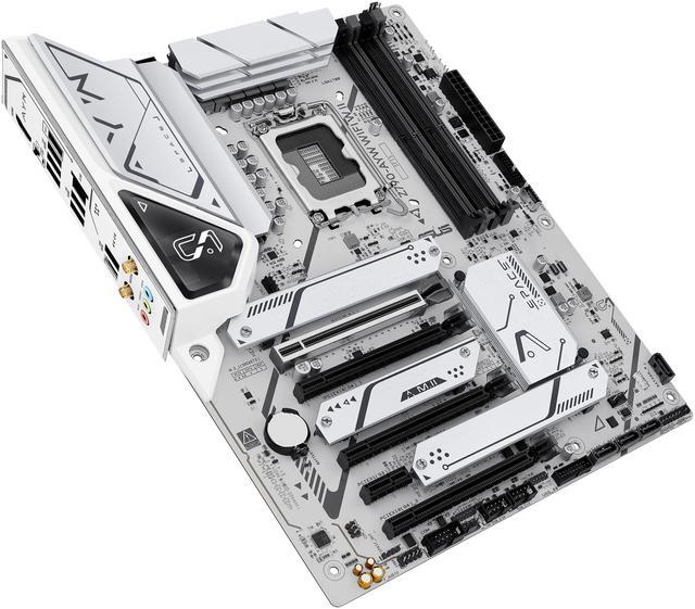 Alt view image 5 of 8 - ASUS Z790-AYW WIFI W II Intel Z790 (LGA 1700) ATX motherboard with PCIe 5.0, three M.2 slots, 12+1 DrMOS, DDR5, WIFI 6, Realtek 2.5Gb LAN, HDMI, rear USB 10Gbps Type-C and Type-A, front USB 10Gbps Type-C, Thunderbolt (USB4), Aura Sync