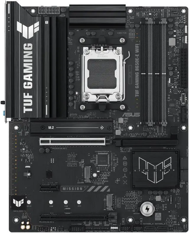 Alt view image 2 of 9 - ASUS TUF GAMING B650E-E WIFI AMD AM5 B650 ATX motherboard, 8+2+1 80A DrMOS stage, DDR5, PCIe 5.0 Ready, 3x M.2, Wi-Fi 6E, 2.5 Gb LAN, DisplayPort, HDMI, USB 20Gbps Type-C, BIOS FlashBack, Aura Sync