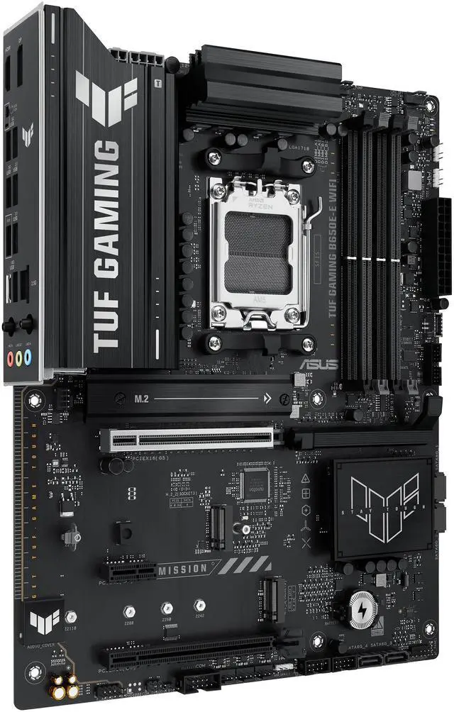 Alt view image 3 of 9 - ASUS TUF GAMING B650E-E WIFI AMD AM5 B650 ATX motherboard, 8+2+1 80A DrMOS stage, DDR5, PCIe 5.0 Ready, 3x M.2, Wi-Fi 6E, 2.5 Gb LAN, DisplayPort, HDMI, USB 20Gbps Type-C, BIOS FlashBack, Aura Sync