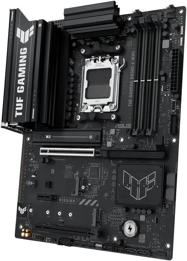 Alt view image 4 of 9 - ASUS TUF GAMING B650E-E WIFI AMD AM5 B650 ATX motherboard, 8+2+1 80A DrMOS stage, DDR5, PCIe 5.0 Ready, 3x M.2, Wi-Fi 6E, 2.5 Gb LAN, DisplayPort, HDMI, USB 20Gbps Type-C, BIOS FlashBack, Aura Sync