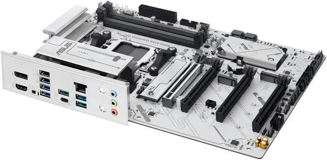 Alt view image 10 of 11 - ASUS B850 MAX GAMING WIFI W - AMD AM5 ATX Motherboard, White PCB, DDR5, PCIe 5.0 Ready, 3x M.2, Wi-Fi 6E, 2.5Gb LAN, USB 10Gbps Type-C, DisplayPort, HDMI, BIOS FlashBack, Aura Sync, ASUS AI Advisor