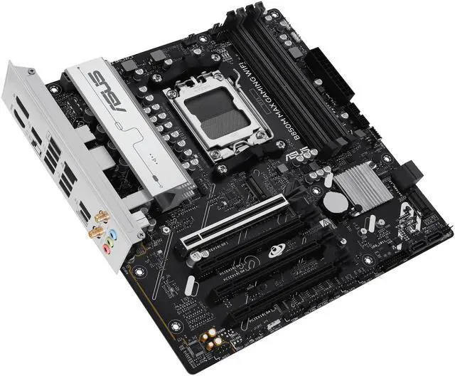 Alt view image 5 of 10 - ASUS B850M MAX GAMING WIFI AMD AM5 B850 mATX motherboard, DDR5, PCIe 5.0 Ready, 3x M.2 slots, Wi-Fi 6, Realtek 1Gb Ethernet, DisplayPort, HDMI, USB 10Gbps Type-A & Type-C, BIOS FlashBack, Aura Sync