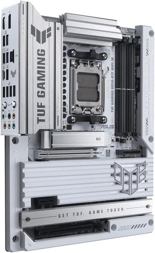 Alt view image 3 of 13 - ASUS TUF GAMING B850-BTF WIFI W AMD B850 ATX motherboard, hidden-connector design, 14+2+1 80A DrMOS power stages, DDR5, PCIe 5.0 Ready, 3x M.2, Wi-Fi 7, 2.5Gb LAN, DP, HDMI, USB 20Gbps Type-C